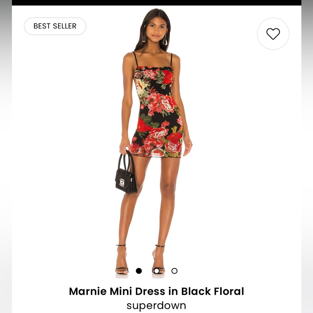 Marnie Mini Dress in Black Floral Superdown